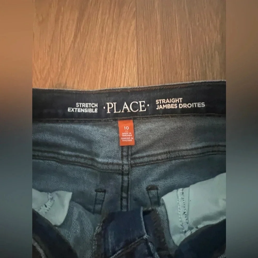 Children’s Place Boys Straight Jambe Jeans Dark Blue Size 10